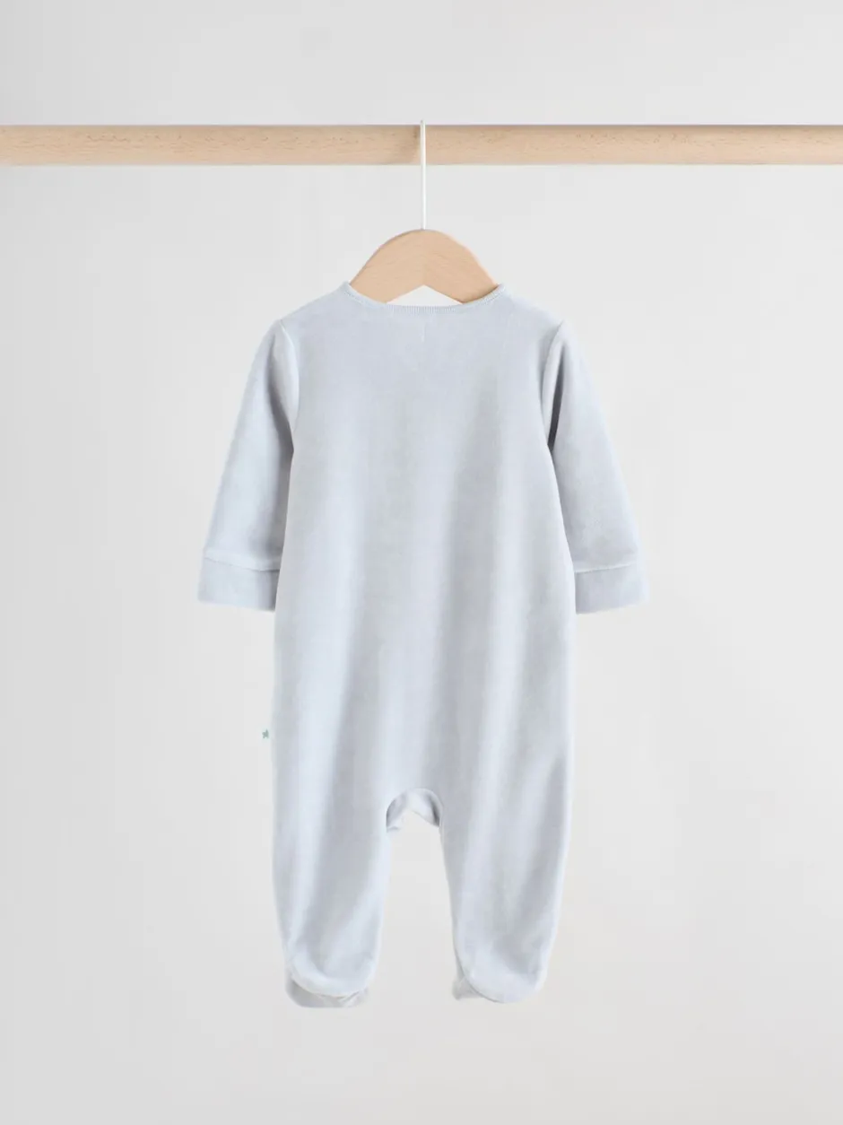 Next Bleu - Dors-bien bébé en velours à fermeture éclair bidirectionnelle, lot de 2 (0mois-2ans)