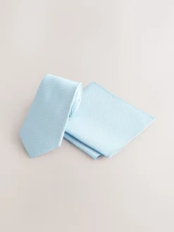 Next - Ensemble cravate et pochette texturées Bleu Online