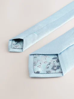Next - Ensemble cravate et pochette texturées Bleu Online