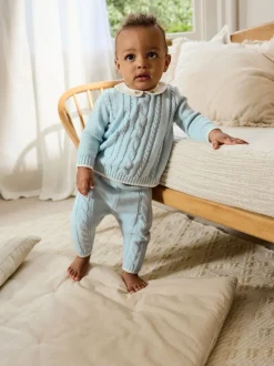 Next Bleu - Ensemble pull et legging en maille bébé (0mois-3ans) Online