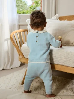 Next Bleu - Ensemble pull et legging en maille bébé (0mois-3ans) Online