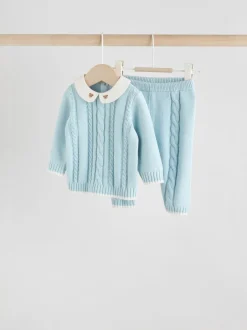 Next Bleu - Ensemble pull et legging en maille bébé (0mois-3ans) Online