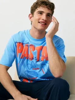 Next Bleu - Ensemble pyjama graphique en jersey à manches courtes Online