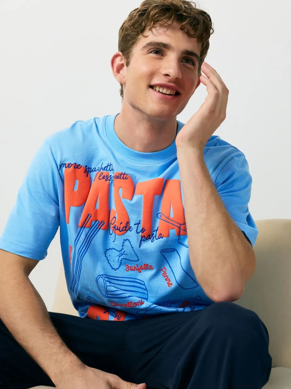 Next Bleu - Ensemble pyjama graphique en jersey à manches courtes Online