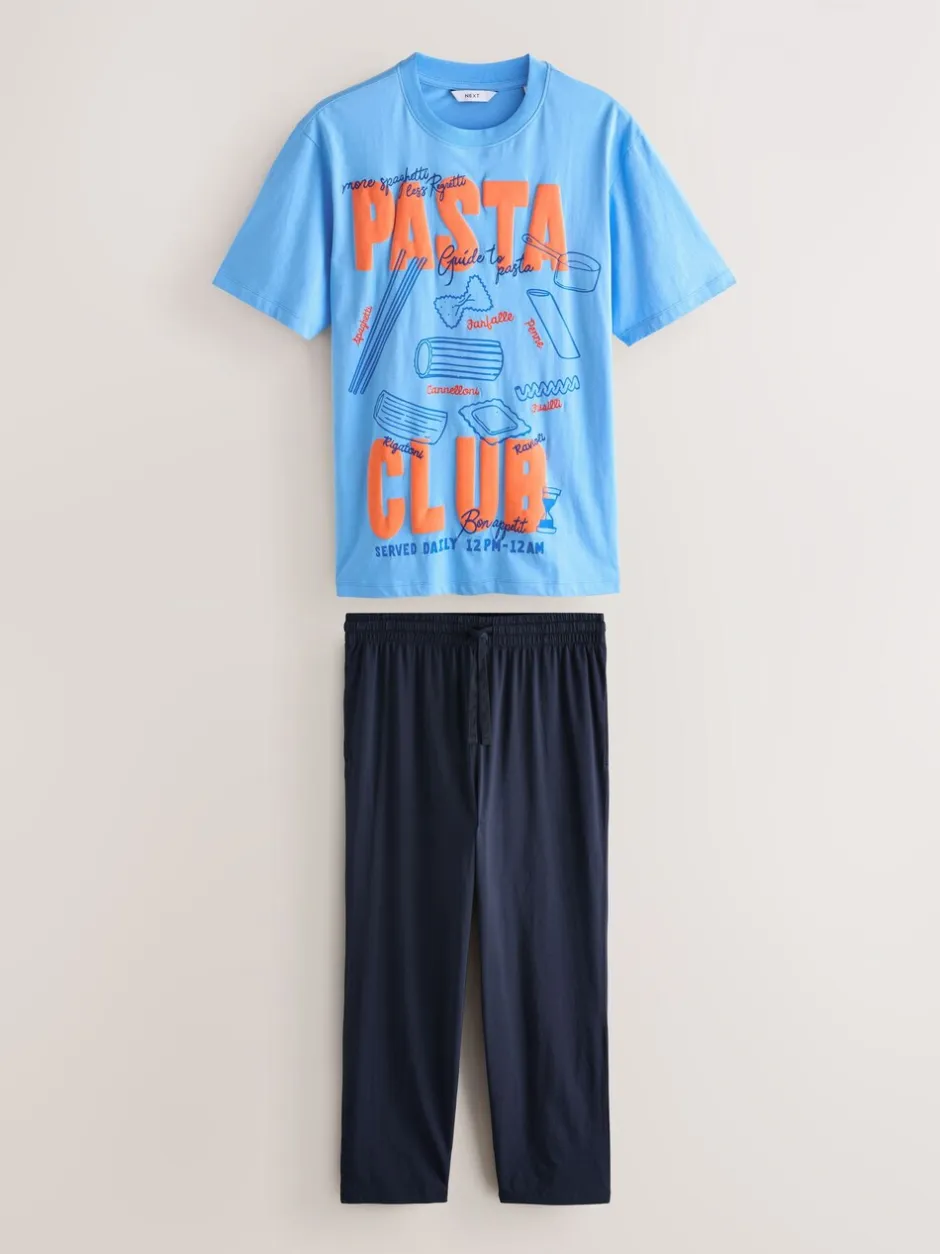 Next Bleu - Ensemble pyjama graphique en jersey à manches courtes Online