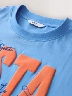 Next Bleu - Ensemble pyjama graphique en jersey à manches courtes Online