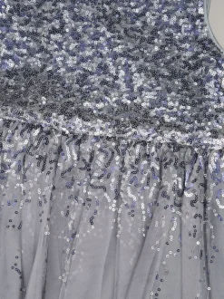 Miss Bleu - Ensemble robe Waterfall à sequins et boléro en fausse fourrure Discount