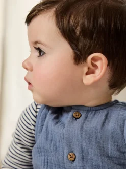 Next Bleu - Ensemble salopette et body pour bébé (0mths-2yrs) Outlet