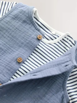 Next Bleu - Ensemble salopette et body pour bébé (0mths-2yrs) Outlet