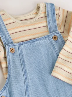 Next Bleu - Ensemble salopette et body en jean bébé (0 mois-2 ans) Outlet
