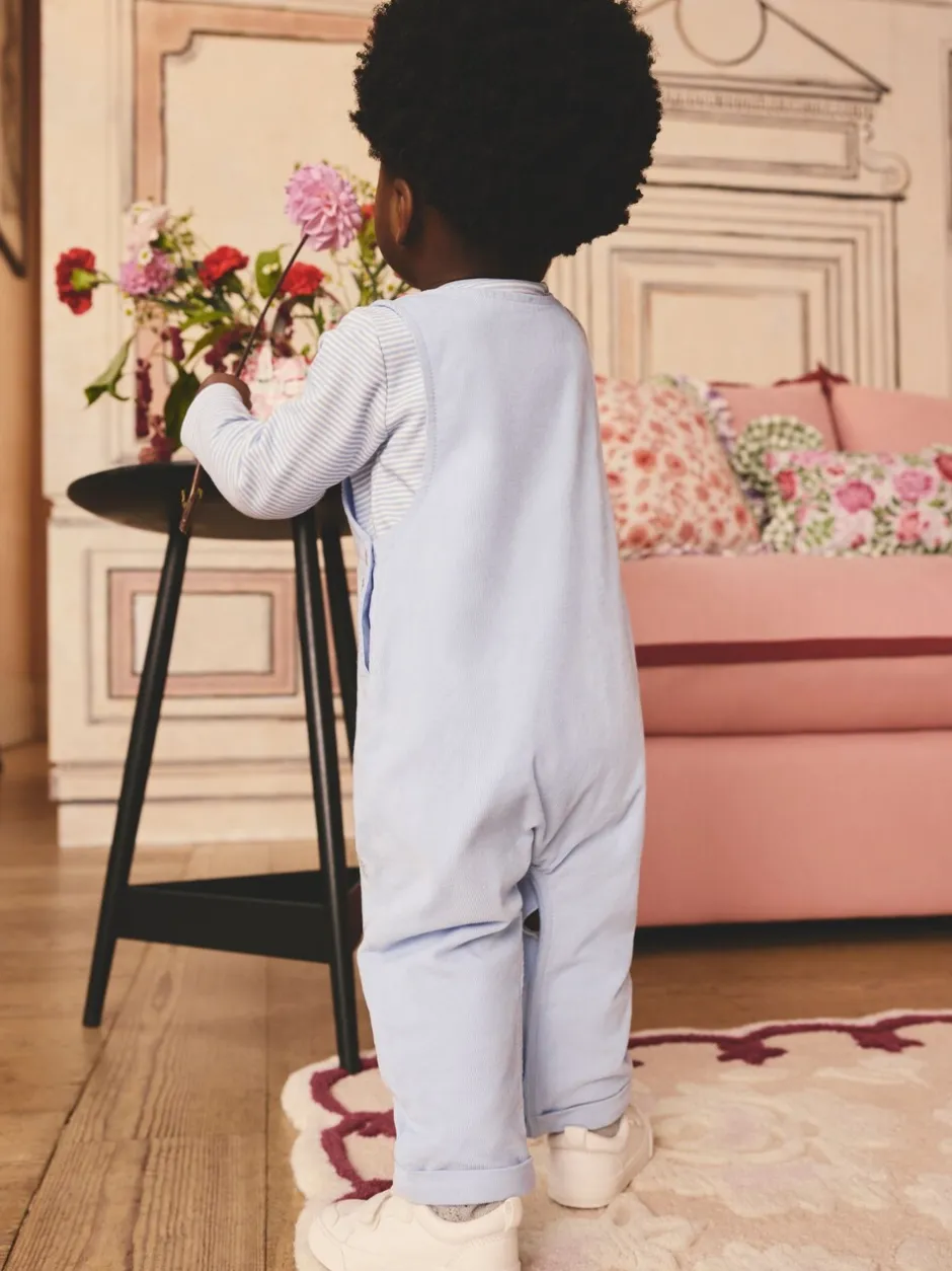 Next Bleu - Ensemble salopette et body bébé en velours côtelé 100% coton Discount