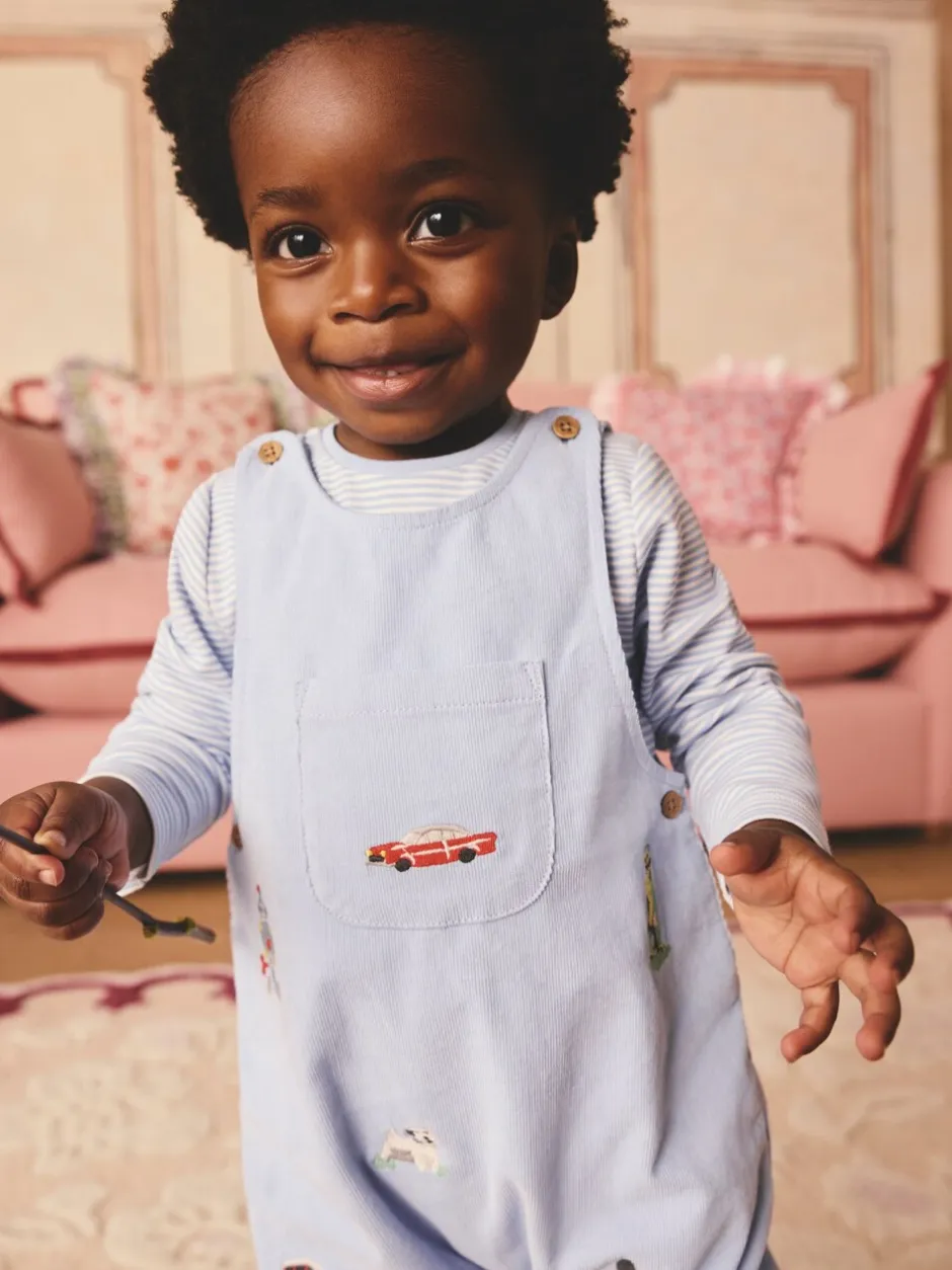 Next Bleu - Ensemble salopette et body bébé en velours côtelé 100% coton Discount