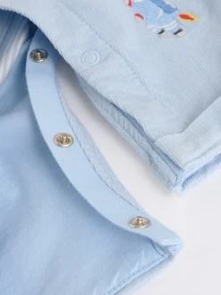 Next Bleu - Ensemble salopette et body bébé en velours côtelé 100% coton Discount