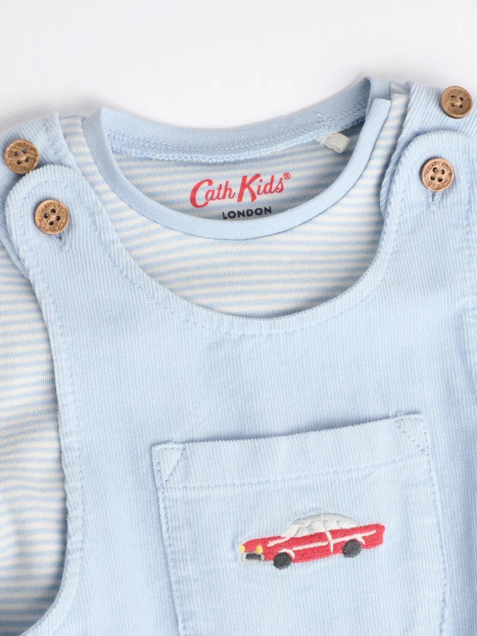 Next Bleu - Ensemble salopette et body bébé en velours côtelé 100% coton Discount