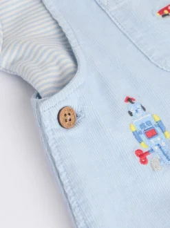 Next Bleu - Ensemble salopette et body bébé en velours côtelé 100% coton Discount