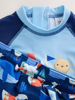 Next Bleu - Ensemble Sunsafe Rash Gilet et short de bain (3mois-7ans) Sale