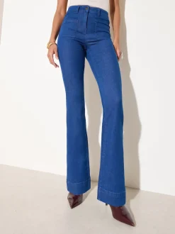 Friends Like These - Jean évasé à poche haute Bleu Online