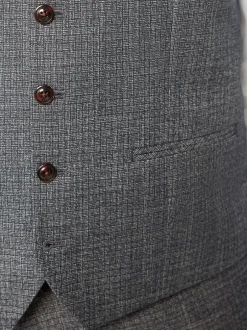 Next Bleu - Gilet de costume texturé à coupe régulière et à bordures Clearance