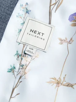 Next Bleu - Gilet de costume texturé à coupe régulière et à bordures Clearance