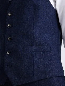 MOSS Bleu - Gilet Ajusté Donegal en tweed Hot