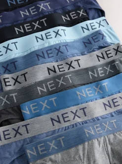 Next Bleu / Gris chiné - Lot de 10 - Slips riches en coton Hot