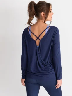 Pour Moi Bleu - Haut de yoga en jersey à dos croisé Outlet