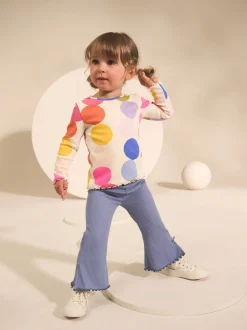 Next - Leggings évasés à côtes (3mths-7yrs) Bleu Online