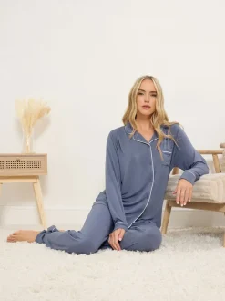 Long Tall Sally Bleu - Pyjama Manches longues Sale