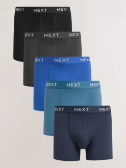 Next Bleu - Lot de 5 - Boxer en coton riche New
