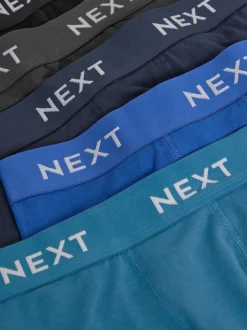 Next Bleu - Lot de 5 - Boxer en coton riche New