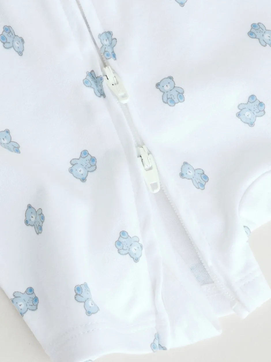 Next Bleu - Lot de 3 barboteuses zippées bidirectionnelles pour bébé (0 mois à 3 ans) Outlet