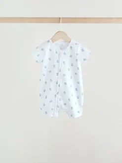 Next Bleu - Lot de 3 barboteuses zippées bidirectionnelles pour bébé (0 mois à 3 ans) Outlet