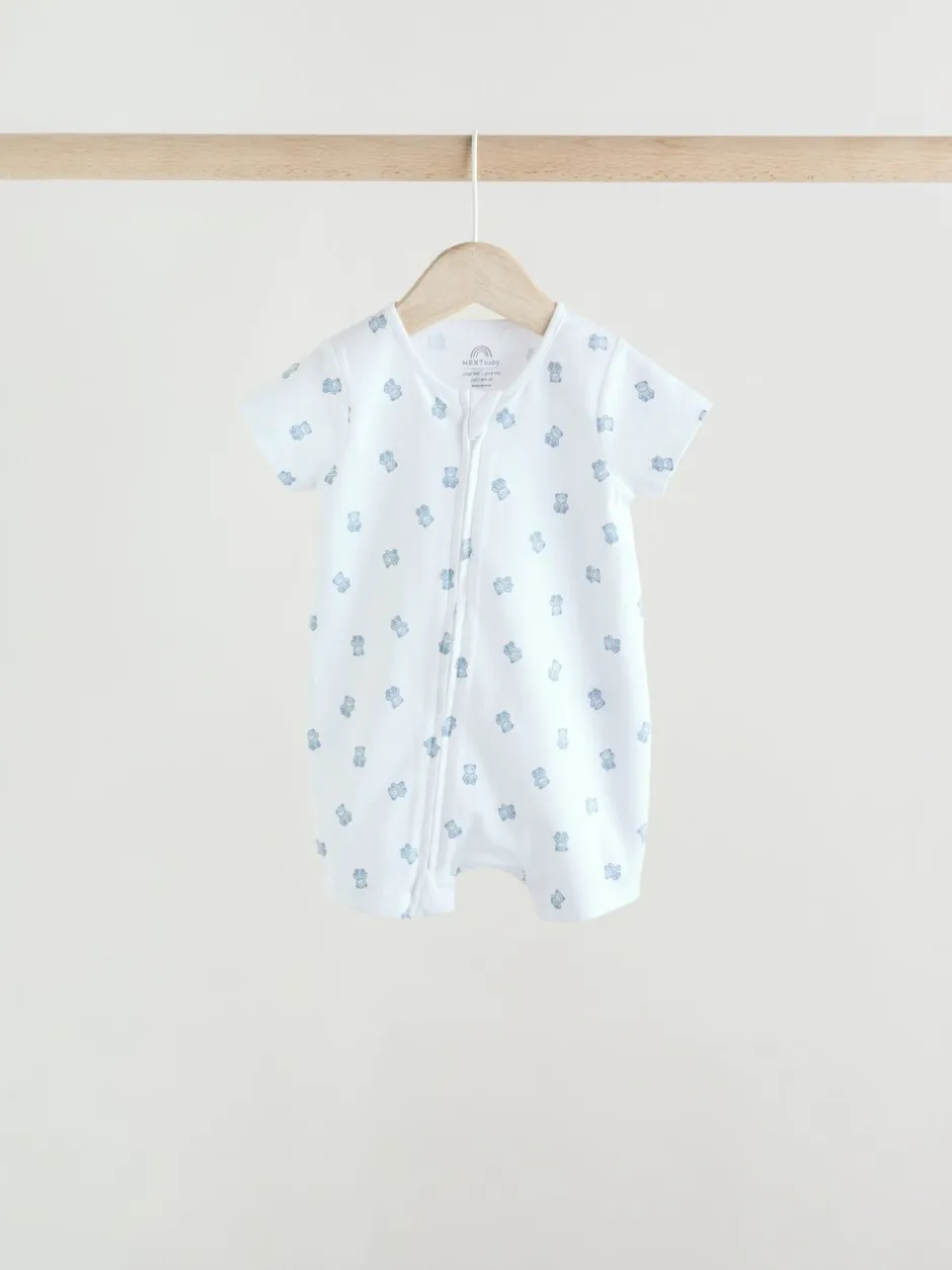 Next Bleu - Lot de 3 barboteuses zippées bidirectionnelles pour bébé (0 mois à 3 ans) Outlet