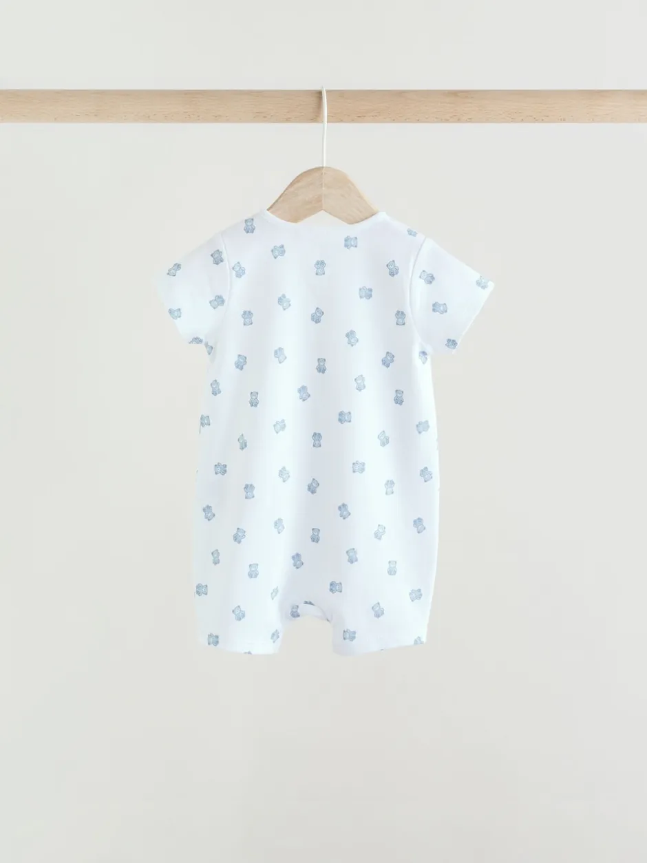 Next Bleu - Lot de 3 barboteuses zippées bidirectionnelles pour bébé (0 mois à 3 ans) Outlet