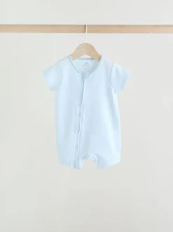 Next Bleu - Lot de 3 barboteuses zippées bidirectionnelles pour bébé (0 mois à 3 ans) Outlet