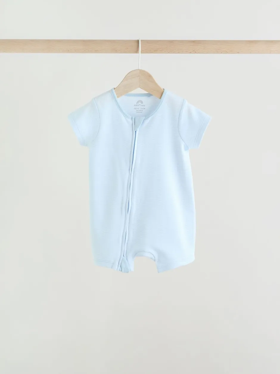 Next Bleu - Lot de 3 barboteuses zippées bidirectionnelles pour bébé (0 mois à 3 ans) Outlet
