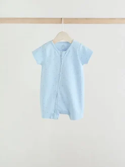 Next Bleu - Lot de 3 barboteuses zippées bidirectionnelles pour bébé (0 mois à 3 ans) Outlet