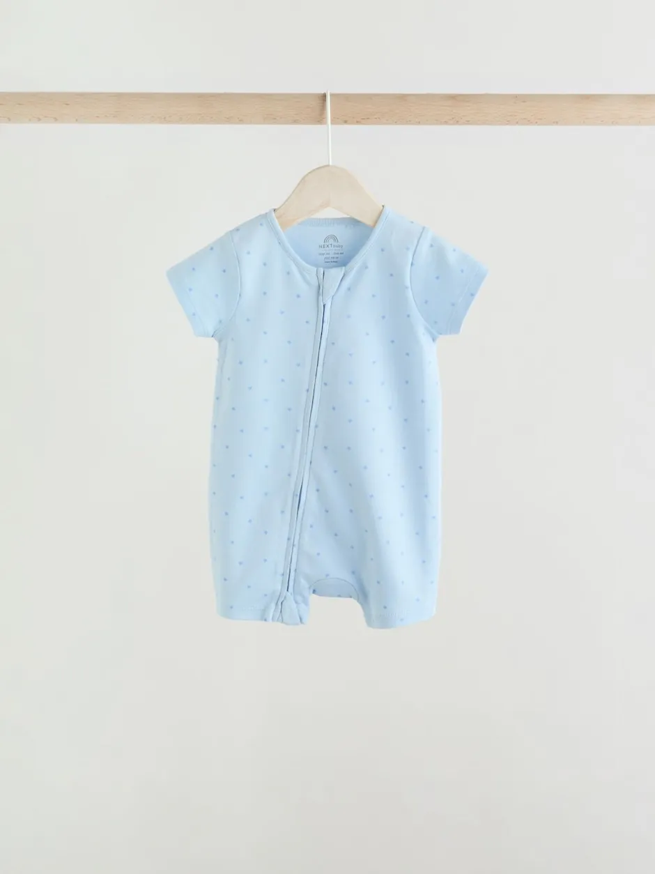 Next Bleu - Lot de 3 barboteuses zippées bidirectionnelles pour bébé (0 mois à 3 ans) Outlet