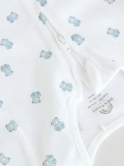 Next Bleu - Lot de 3 barboteuses zippées bidirectionnelles pour bébé (0 mois à 3 ans) Outlet