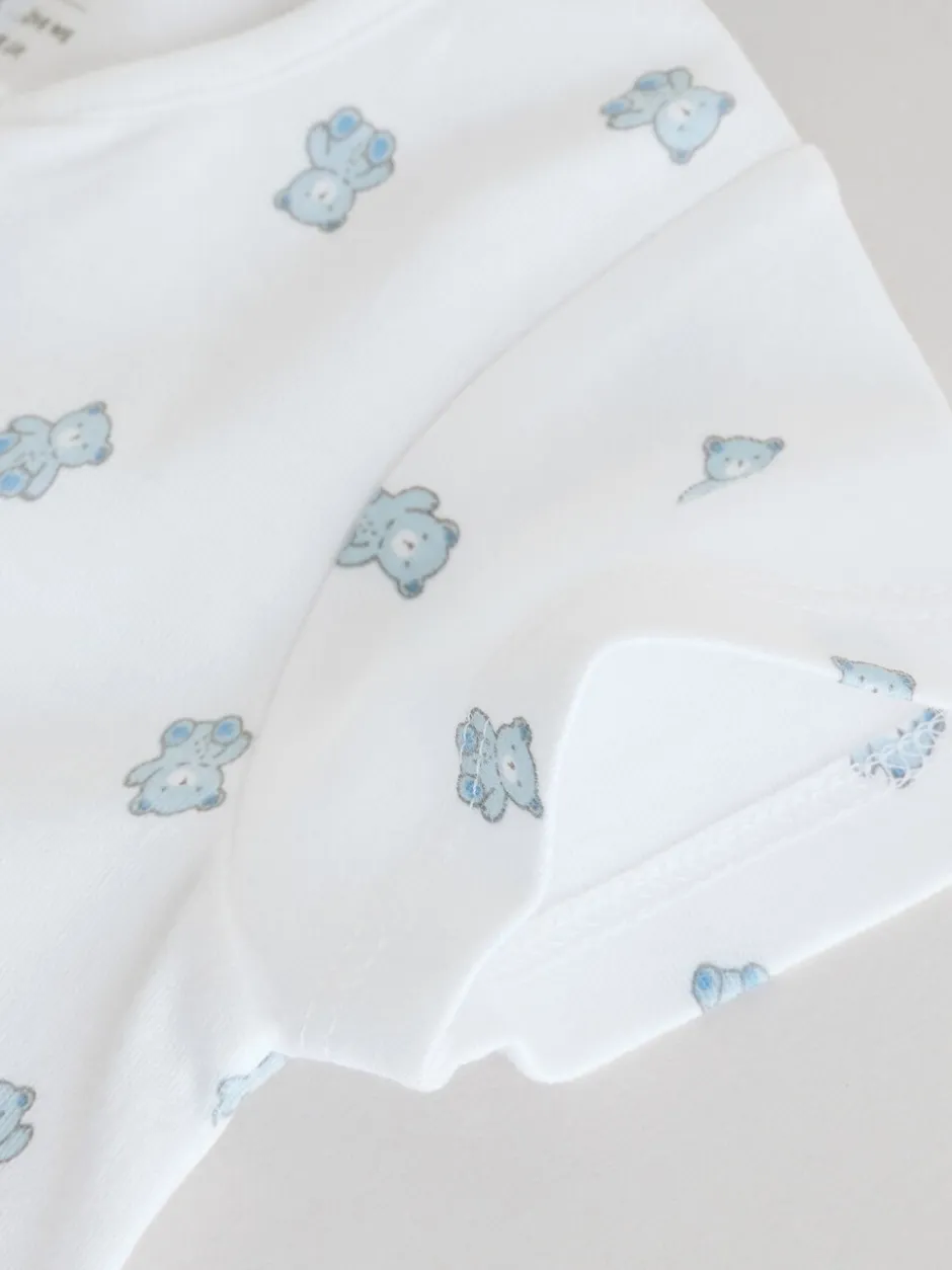 Next Bleu - Lot de 3 barboteuses zippées bidirectionnelles pour bébé (0 mois à 3 ans) Outlet