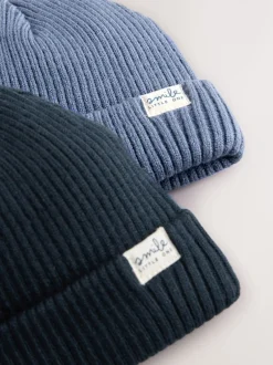 Next Bleu - Lot de 2 bonnets en maille bébé (0mois-2ans) Clearance