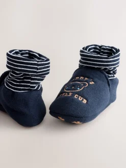 Next Bleu - Lot de 2 chaussettes bébé maman et papa (0-24 mois) (0-18mois) New