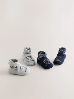 Next Bleu - Lot de 2 chaussettes bébé maman et papa (0-24 mois) (0-18mois) New