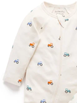 Purebaby Bleu - Lot de 2 combinaisons zippées imprimées Outlet