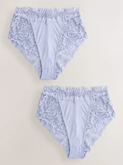 Next - Lot de culottes en dentelle Ultimate Comfort 2 Bleu Discount