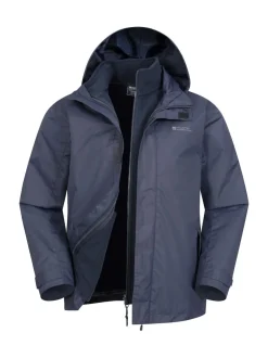 Mountain Warehouse - Mens Fell 3-In-1 Veste résistante à l'eau Bleu Outlet