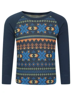 Mountain Warehouse Bleu - Ensemble de base en jacquard mérinos New