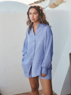 Next Bleu - N. Premium Shorts en 100% lin Sale