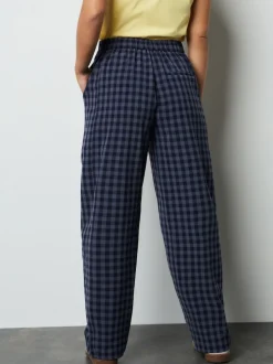 Next Bleu - Pantalon coupe ballon vichy Online