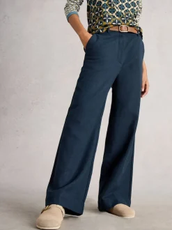 White Stuff Bleu - Pantalon large Belle Tweedy Best